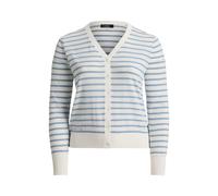 Baumwoll-Strickjacke mit V-Ausschnitt 50-52 White