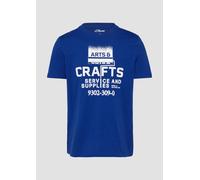 Baumwoll-T-Shirt mit Frontprint und Flammgarnstruktur XXL blau 2156928.56D1.XXL