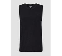 Baumwoll-Tanktop mit Flammgarnstruktur XXL schwarz 2166833.9999.XXL