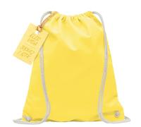 Baumwoll Turnbeutel 1 Stück 38 x 42 cm Sportbeutel - Rucksack Stofftasche Bag, Beutel, Baumwollbeutel, Jutebeutel OEKO-TEX® geprüft Stoffbeutel Damen & Herren, Kinder Gym Sack zum bemalen Gelb