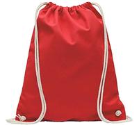 Baumwoll Turnbeutel 1 Stück 38 x 42 cm Sportbeutel - Rucksack Stofftasche Bag, Beutel, Baumwollbeutel, Jutebeutel OEKO-TEX® geprüft Stoffbeutel Damen & Herren, Kinder Gym Sack zum bemalen in Rot