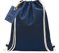 Baumwoll Turnbeutel 1 Stück 38 x 42 cm Sportbeutel - Rucksack Stofftasche Bag, Beutel, Baumwollbeutel, Jutebeutel OEKO-TEX® geprüft Stoffbeutel Damen & Herren, Kinder Gym Sack zum bemalen Dunkelblau