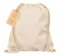 Baumwoll Turnbeutel 1 Stück 38 x 42 cm Sportbeutel - Rucksack Stofftasche Bag, Beutel, Baumwollbeutel, Jutebeutel Oeko-TEX® geprüft Stoffbeutel Damen & Herren, Kinder Gym Sack zum bemalen in Natur
