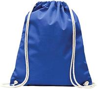 Baumwoll Turnbeutel 1 Stück 38 x 42 cm Sportbeutel - Rucksack Stofftasche Bag, Beutel, Baumwollbeutel, Jutebeutel OEKO-TEX® geprüft Stoffbeutel Damen & Herren, Kinder Gym Sack zum bemalen Royalblau