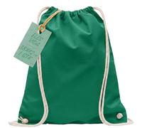 Baumwoll Turnbeutel 38 x 42 cm Sportbeutel - Rucksack Stofftasche Bag, Beutel, Baumwollbeutel, Jutebeutel OEKO-TEX® geprüft Stoffbeutel Damen & Herren, Kinder Gym Sack zum bemalen Kellygreen