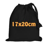 Baumwollbeutel 17x20 cm mit Kordelzug - kleine Stoffbeutel aus Baumwolle für Aufbewahrung, Geschenke oder Adventskalender - OEKO-TEX® STANDARD 100 zertifiziert (Schwarz (25 Stk.))