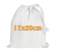 Baumwollbeutel 17x20 cm mit Kordelzug - kleine Stoffbeutel aus Baumwolle für Aufbewahrung, Geschenke oder Adventskalender - OEKO-TEX® STANDARD 100 zertifiziert (Weiß (10 Stk.))