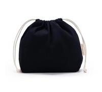 Baumwollbeutel Große Baumwoll-Aufbewahrungstasche mit Kordelzug, strukturierter Canvas-Beutel for empfindliche Kosmetika, vielseitig einsetzbarer Reise-Organizer(Black)