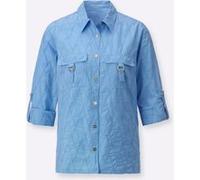 Langarmbluse CREATION L, Damen, Gr. 42, himmelblau, 100% Baumwolle, unifarben, Blusen (61378667-42) himmelblau