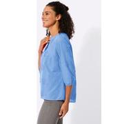 Schlupfbluse INSPIRATIONEN, Damen, Gr. 46, himmelblau, 100% Baumwolle, unifarben, V-Ausschnitt, Blusen Schlupfbluse (21353503-46) himmelblau