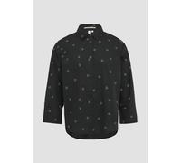 Baumwollbluse mit All-over-Print 40 schwarz 2167570.99A5.40