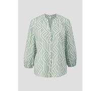 Baumwollbluse mit All-over-Print und Raffung 44 grün 2151873.72A0.44
