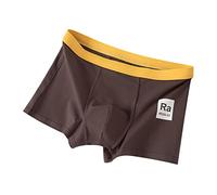 Baumwolle Boxer Shorts Herren Männer in Boxershort Hipster Kurz Baumwolle Retroshorts Trunks Bequem Stretch Unterwäsche Männer Herrenunterhose Braun XL