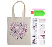 Baumwolle Canvas Einkaufstasche mit Diamanten, 5D DIY Diamantmalerei Canvas Tasche Handtasche für Den Einkauf Tägliche Organisation Diamond Art Handtasche(1)