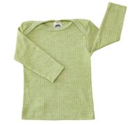 Baumwolle Wolle Seide Langarmshirt altgrün meliert 116