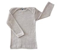 Baumwolle Wolle Seide Langarmshirt grau meliert 92