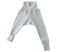 Cosilana Schlupf-Babyhose mit Bund aus Bio Baumwolle / Bio Wolle / Seide Größe: 74/80, uni grau meliert 74/80