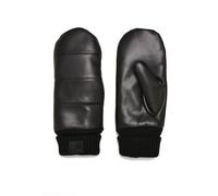 Baumwollhandschuhe URBAN CLASSICS "Urban Classics Unisex Puffer Imitation Leather Gloves", Damen, Gr. S/M, schwarz, 100% Polyester, Handschuhe (32226669-S) schwarz