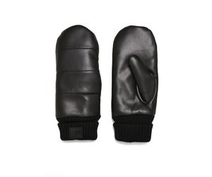 Baumwollhandschuhe URBAN CLASSICS "Urban Classics Unisex Puffer Imitation Leather Gloves", Damen, Gr. S/M, schwarz, 100% Polyester, Handschuhe (32226669-S) schwarz