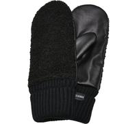 Baumwollhandschuhe URBAN CLASSICS "Urban Classics Unisex Sherpa Synthetic Leather Gloves", Herren, Gr. S/M, schwarz, 100% Polyacryl, Handschuhe (44248108-S) schwarz