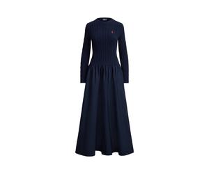 Baumwollkleid mit Zopfmuster-Oberteil S Blue
