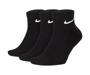 Baumwollknöchelsocken Nike EVERYDAY CUSHIONED QUARTER (3 PAIRS) schwarz SX7667-010 - M