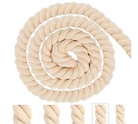 Baumwollkordel Makramee Garn 10mm 5m Tau Seil Beige Baumwollseil Kordelband Rope Laces Dicke Kordel Baumwollschnur für Dekoration, DIY-Bastelarbeiten, Handwerk, Gartenarbeit, Geschenke Verpackung