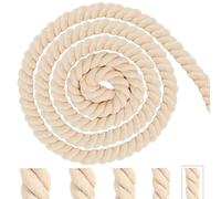 Baumwollkordel Makramee Garn 8mm 5m Tau Seil Beige Baumwollseil Kordelband Rope Laces Dicke Kordel Baumwollschnur für Dekoration, DIY-Bastelarbeiten, Handwerk, Gartenarbeit, Geschenke Verpackung