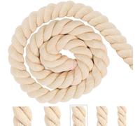 Baumwollkordel Tau Seil 12mm 5m Beige Baumwollseil Kordelband Rope Laces Makramee Garn Dicke Kordel Baumwollschnur für Dekoration, DIY-Bastelarbeiten, Handwerk, Gartenarbeit, Geschenke Verpackung