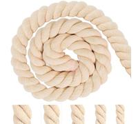 Baumwollkordel Tau Seil 15mm 5m Beige Baumwollseil Kordelband Rope Laces Makramee Garn Dicke Kordel Baumwollschnur für Dekoration, DIY-Bastelarbeiten, Handwerk, Gartenarbeit, Geschenke Verpackung