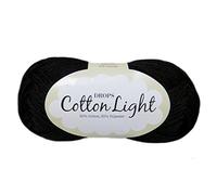 Baumwollmischgarn zum Stricken und Häkeln, 3 oder leicht, verschweißt, DK-Gewicht, Drops Cotton Light, 450 Meter pro Knäuel 20 Schwarz
