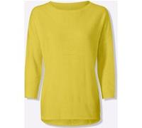 Rundhalspullover HEINE "Pullover", Damen, Gr. 36, gelb (limone), 100% Baumwolle, unifarben, Pullover Rundhalspullover (51526012-36) limone