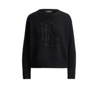 Baumwollpullover mit gesticktem Logo XXS Black