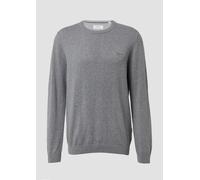 s.Oliver Herren Baumwollpullover - mit Logo-Stickerei & Rundhalsausschnitt