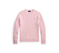 Baumwollpullover mit Zopfmuster L Pink
