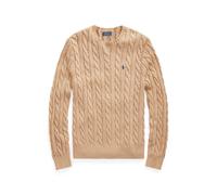 Baumwollpullover mit Zopfmuster L Tan