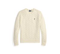 Baumwollpullover mit Zopfmuster XS Cream