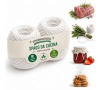 Baumwollschnur - 2 Knäuel Kordel aus natürlicher Baumwolle (insgesamt 100 g), strapazierfähig für Küche, Braten, Verpackungen, Basteln, Makramee