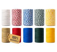 Baumwollschnur 2mm auf Spule - 40m / 130m / 290m - 100% Baumwolle, Naturkordel für Makramee, Basteln, Dekoration, Geschenkverpackung, Floristik, DIY - weich & reißfest, naturbelassen