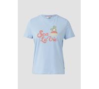 Baumwollshirt mit Frontprint L blau 2167421.50D2.L