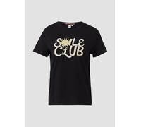 Q/S designed by - Baumwollshirt mit Frontprint schwarz - Gr. - L