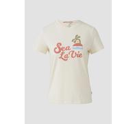 Baumwollshirt mit Frontprint S Beige 2167421.08D2.S