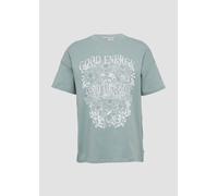 Baumwollshirt mit Frontprint und überschnittener Schulter S grün 2165279.72D0.S