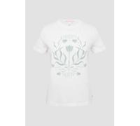 QS Baumwollshirt mit Frontprint weiß XL