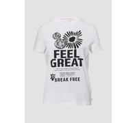 QS Baumwollshirt mit Frontprint weiß XL