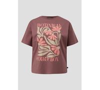 QS Baumwollshirt mit überschnittener Schulter aubergine S