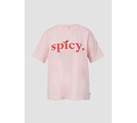 Baumwollshirt mit überschnittener Schulter und Frontprint S Rosa 2165357.41D0.S