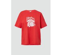 Baumwollshirt mit überschnittener Schulter und Frontprint XS rot 2165357.31D1.XS