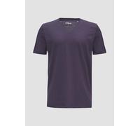 Baumwollshirt mit V-Ausschnitt und Flammgarnstruktur S lila 2153000.4868.S