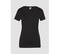 s.Oliver - Baumwollshirt mit V - Ausschnitt schwarz - Gr. - XL